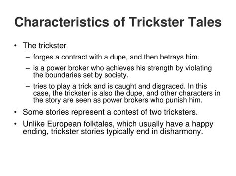 characteristics of a trickster.